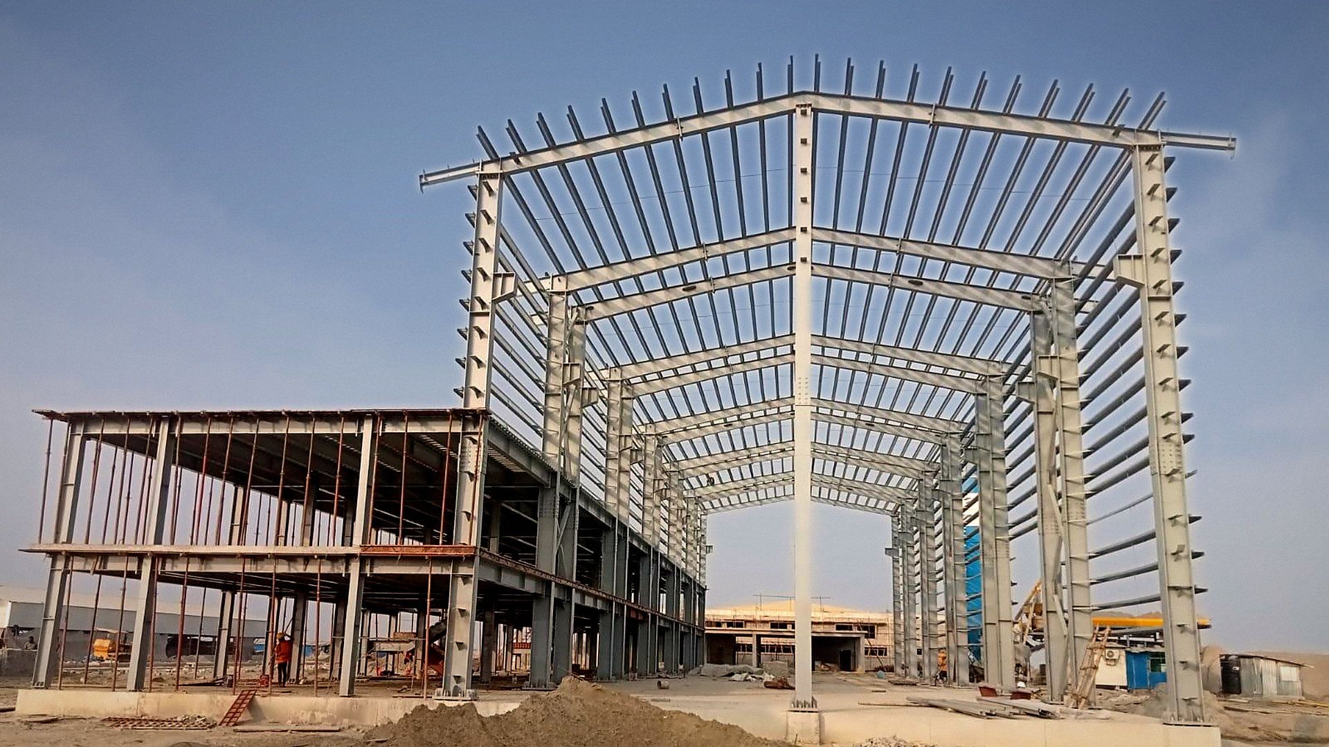 Pre-engineered steel building frame erected by I-Shaped Steel Building & Construction