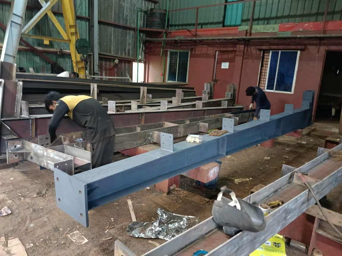 Steel Member Assembly — ISSBC steel fabrication workshop